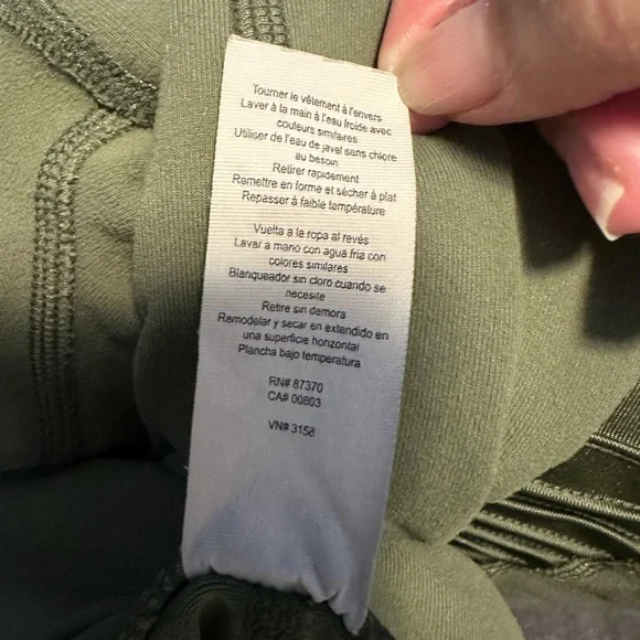 ALO Yoga Olive Green Moto Leggings with Ribbed Detail ~ No Size Tag *see Photos* - Picture 9 of 12